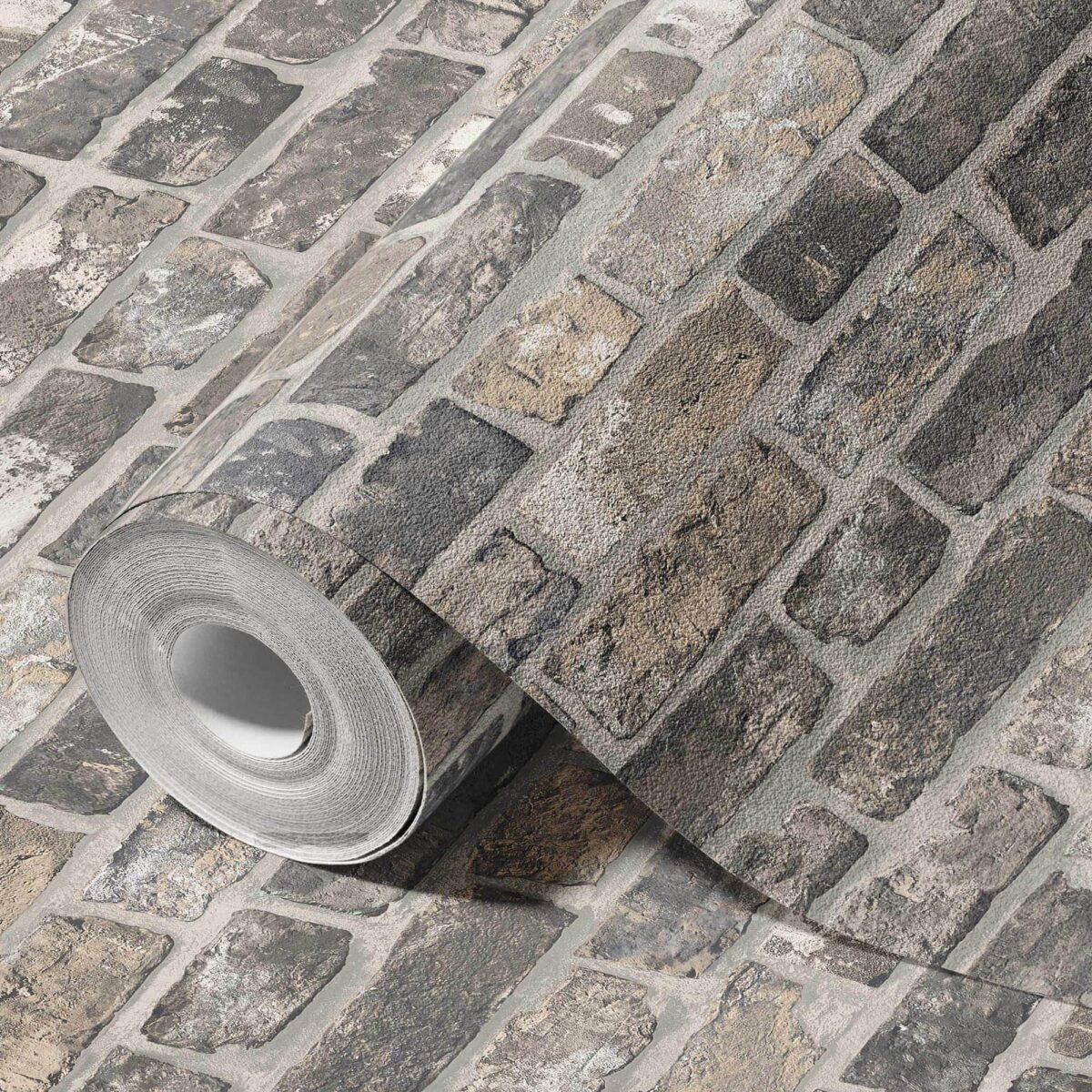 Modern Stone Design Wallpaper Gray Code 23104-3 - Image 1