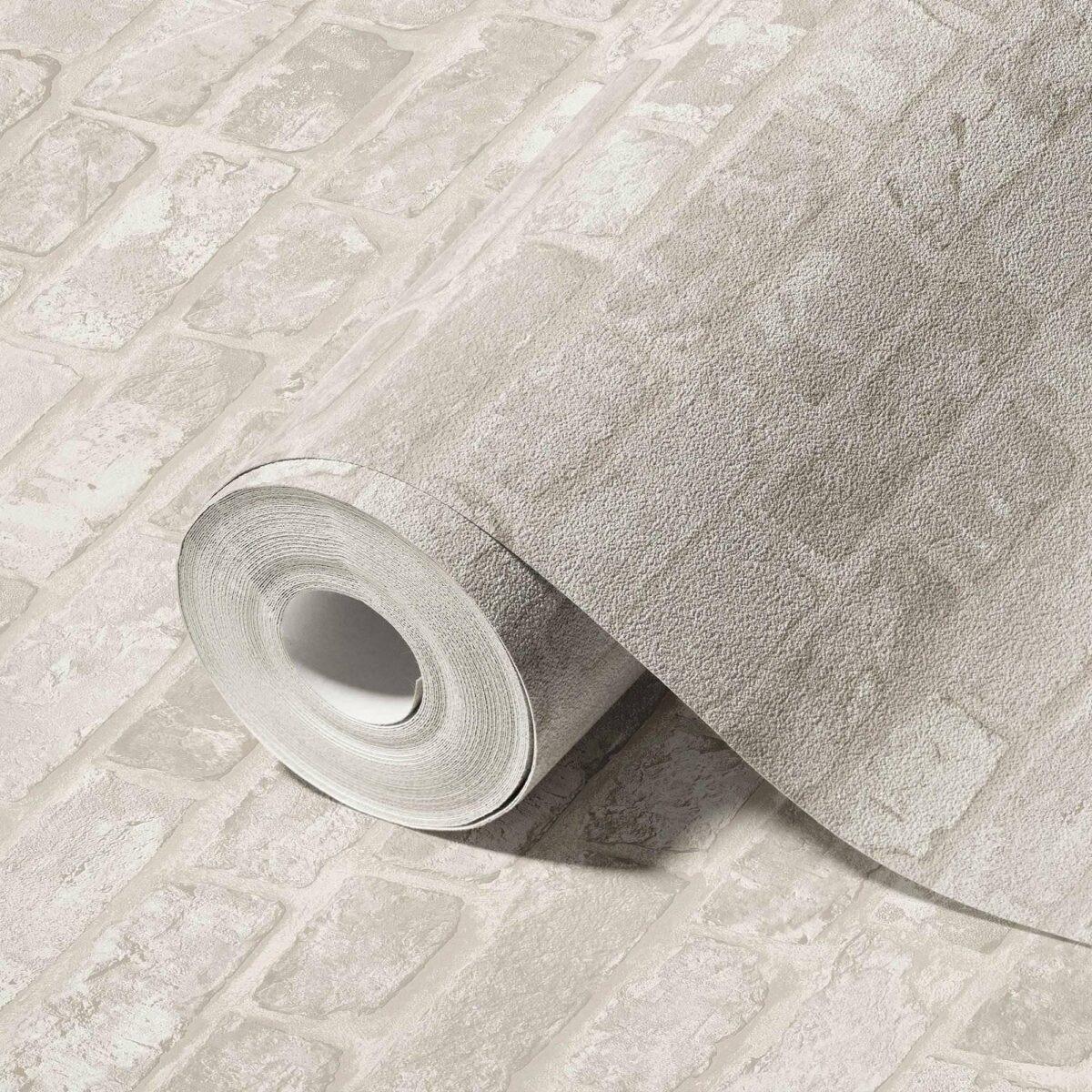 Modern Stone Design Wallpaper White Code 23104-1 - Image 1