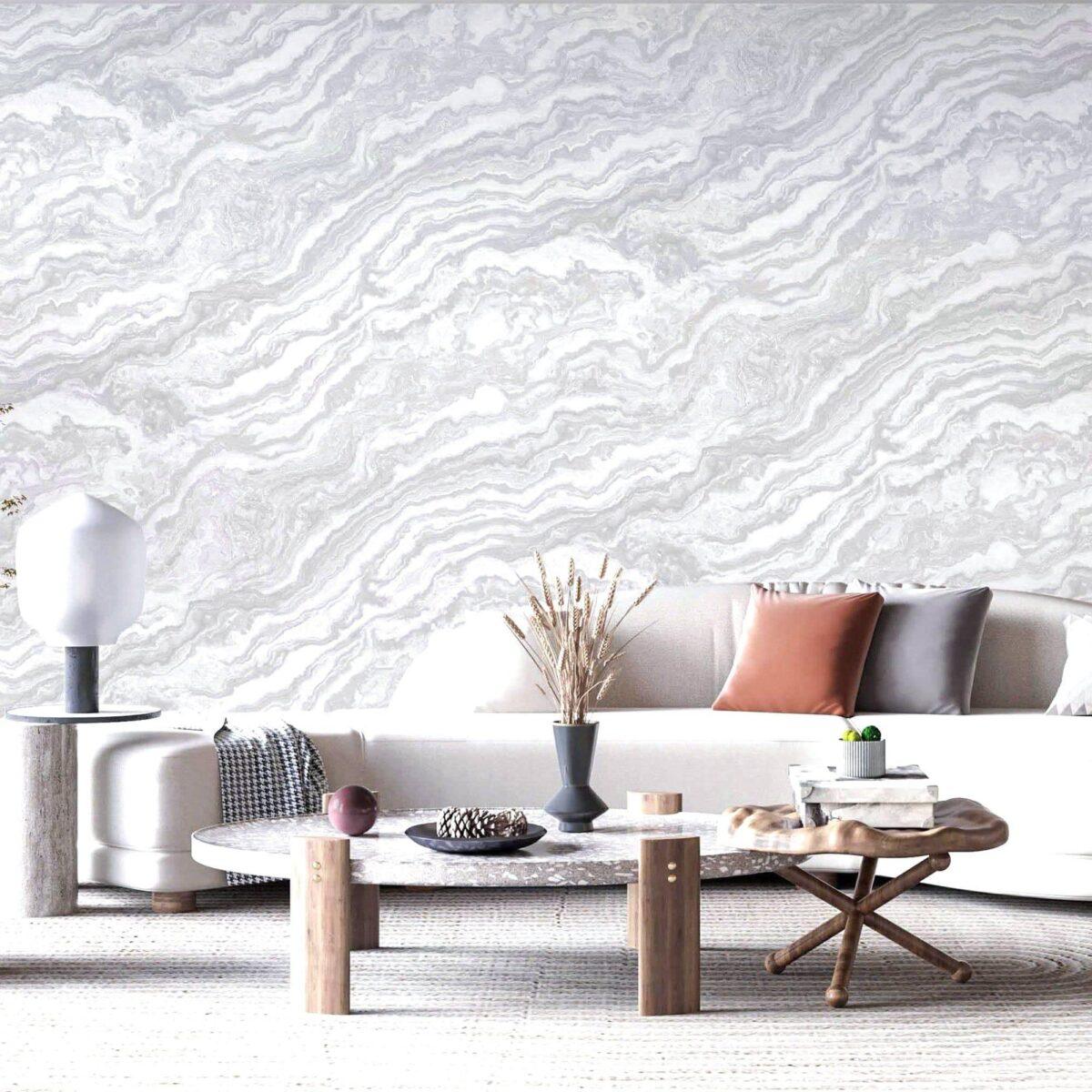 Modern Stone Design Wallpaper White Code 23102-1 - Image 2