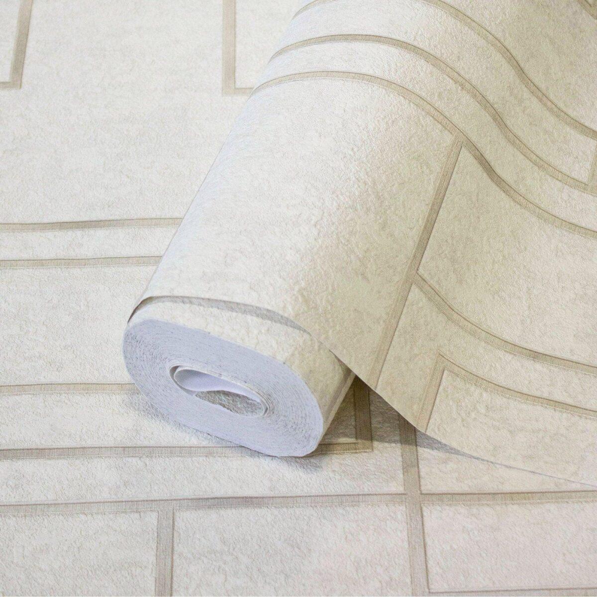 Geometric Wallpaper Cream Code 1202-2 - Image 1