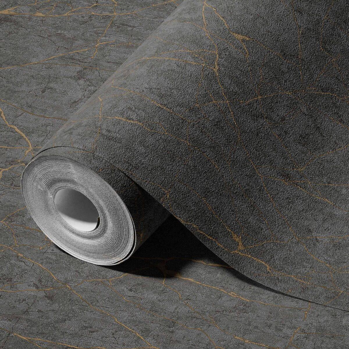 Modern Linear Design Wallpaper Black Code 23107-5 - Image 1