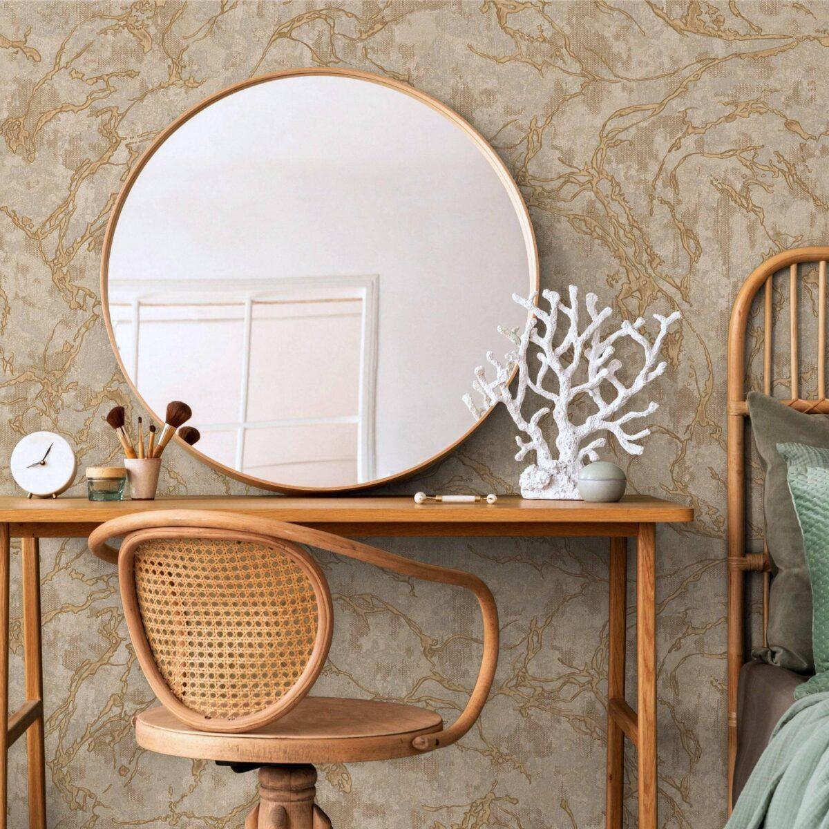 Gold Vein Shaped Wallpaper Brown Code 1503-4 - Image 2