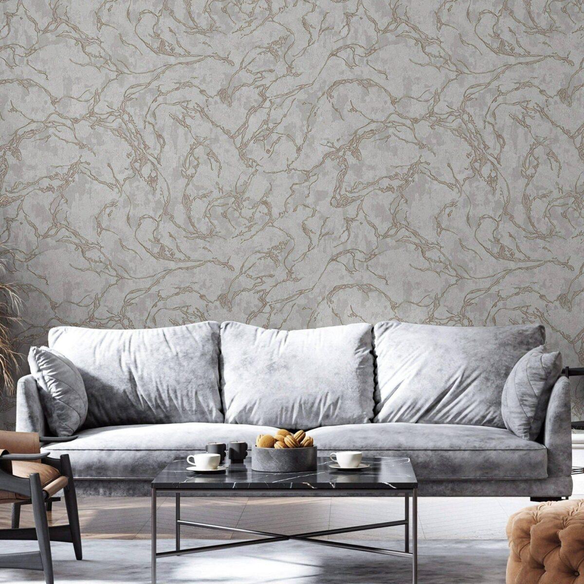 Gold Vein Shaped Design Wallpaper Gray Code 1503-3 - Image 6