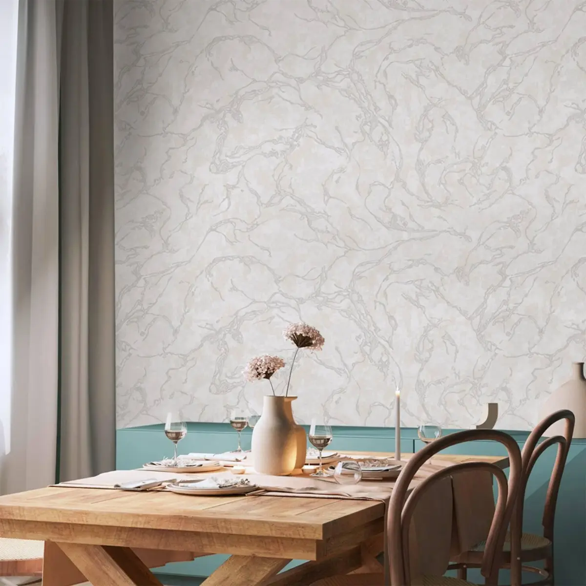 Gold Vein Shaped Design Wallpaper White Code 1503-1 - Image 2