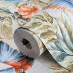 Wallpaper Parrot and Tropical Plant Trend Beige Code 9905-3