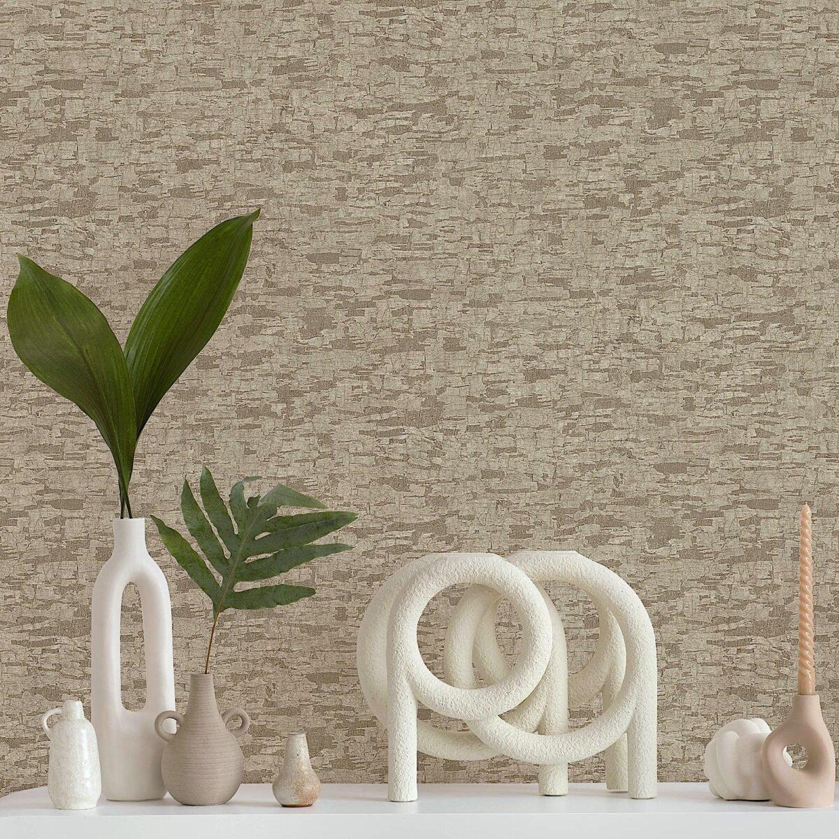 Textured Distressed Design Wallpaper Dark Cream Code 23210-4 - Image 4