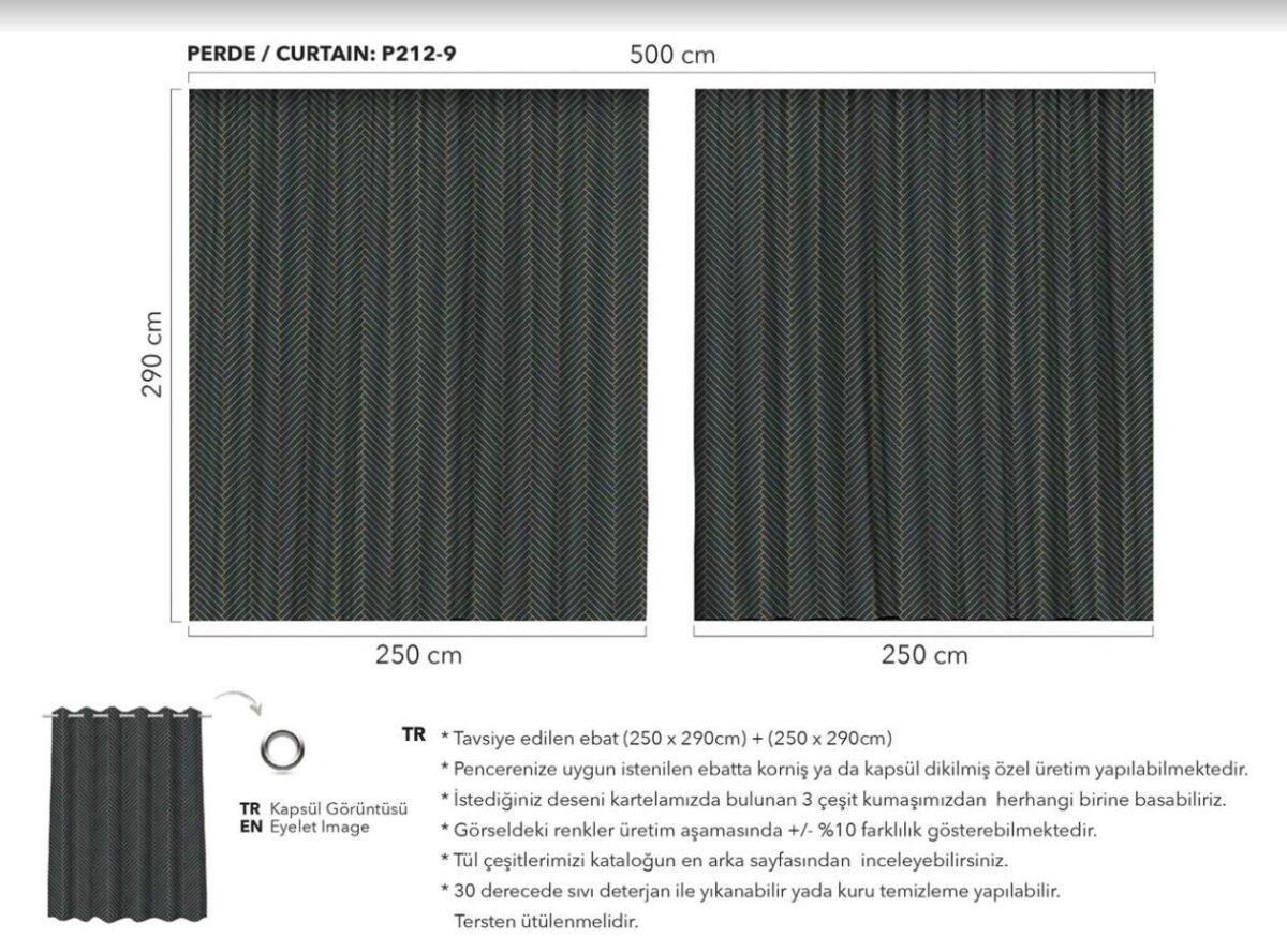 AdaHome Eyelet Curtains Collection Available in a Variety of Martials and Multicoloured - Code P212 - Image 7