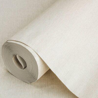 Rough Linen Fabric Texture Wallpaper Cream Code 3716-2
