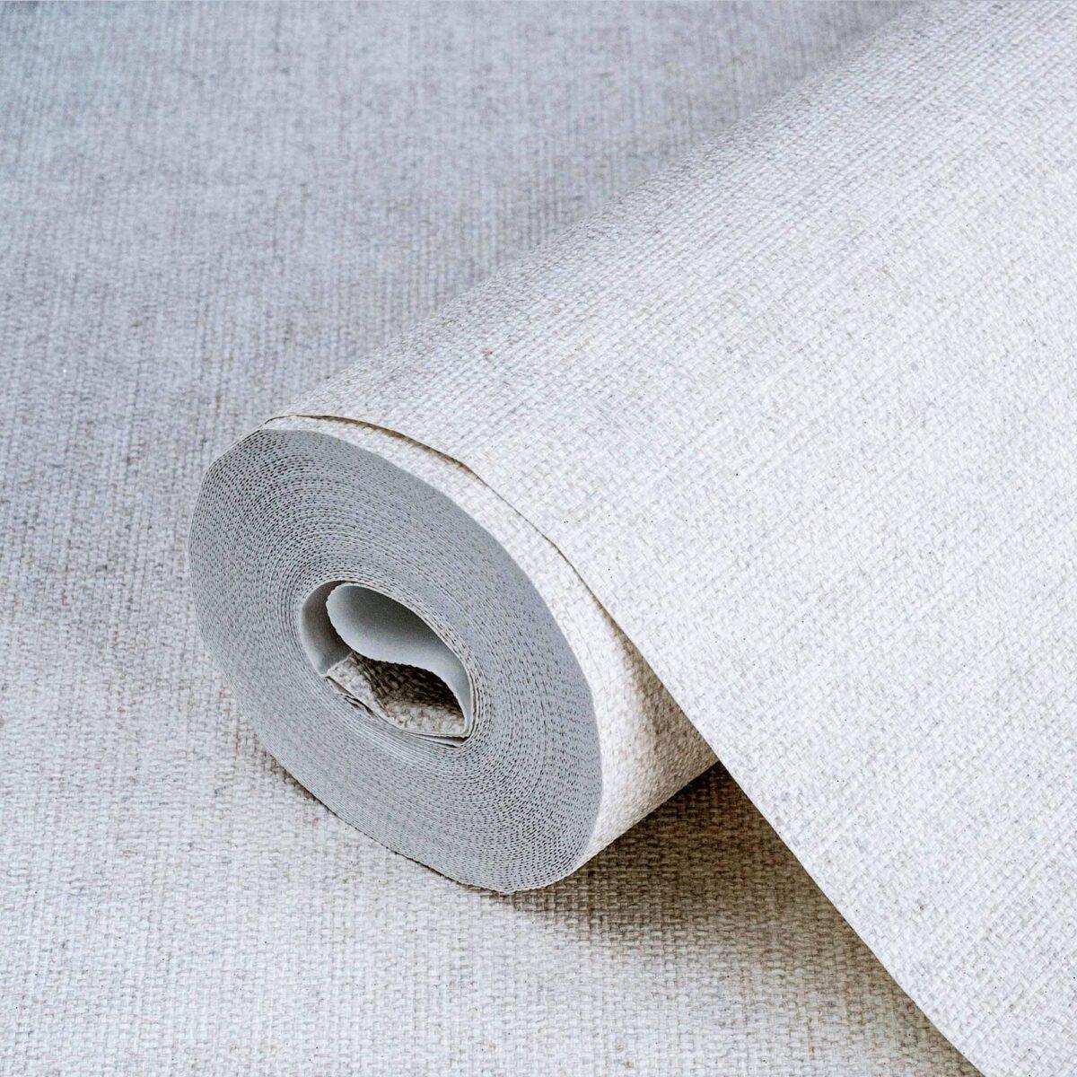 Smooth linen textile texture wallpaper Silver Code 7816-2 - Image 1