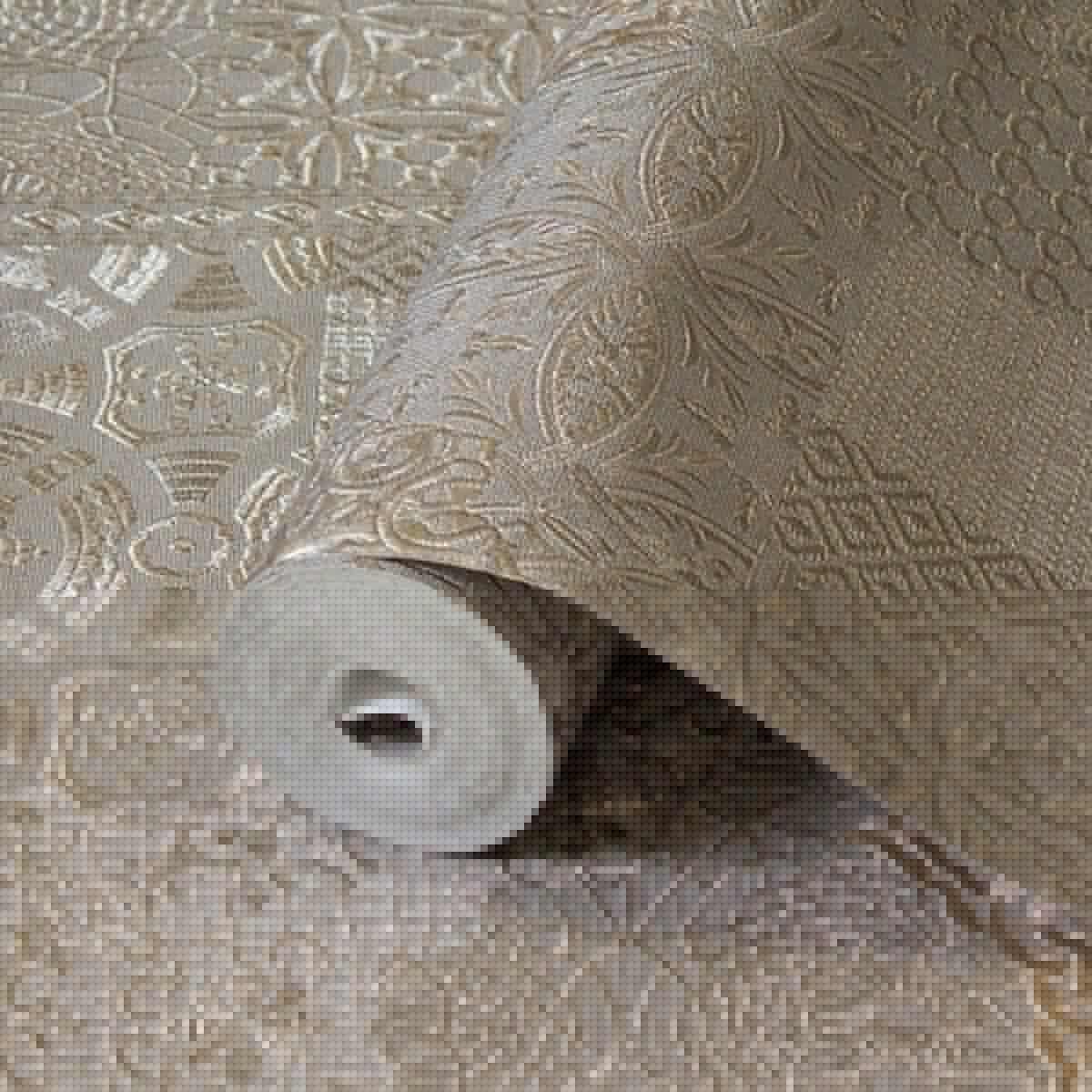 Geometric Damask Design Wallpaper Beige Code 1409-4 - Image 1