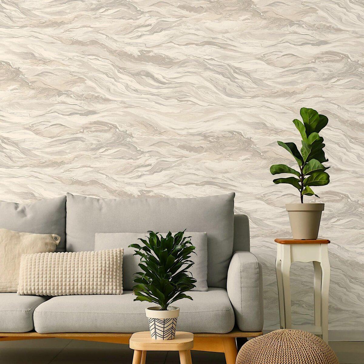 Modern Marble Design Wallpaper White Code 23207-1 - Image 2