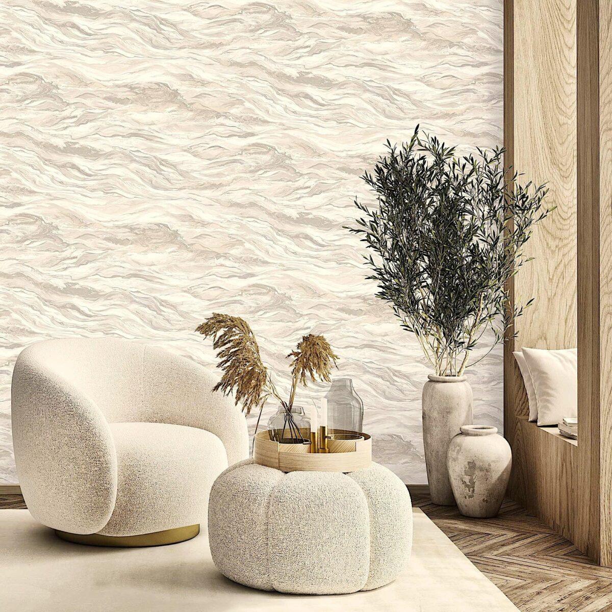 Modern Marble Design Wallpaper White Code 23207-1 - Image 5
