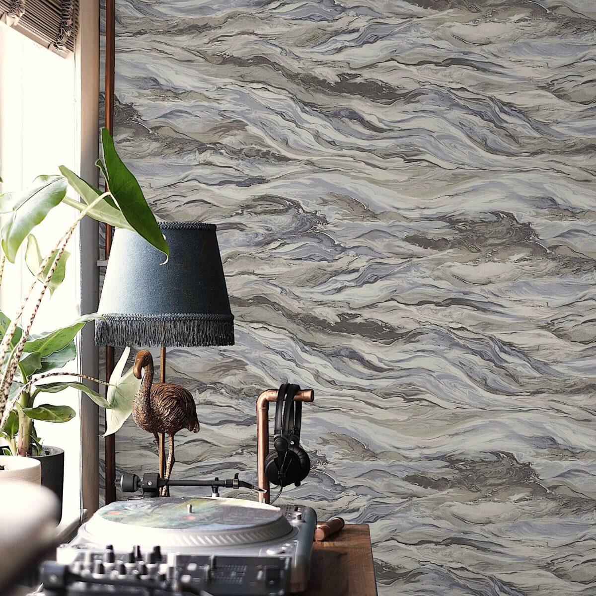 Modern Marble Design Wallpaper Blue Gray Code 23207-3 - Image 4