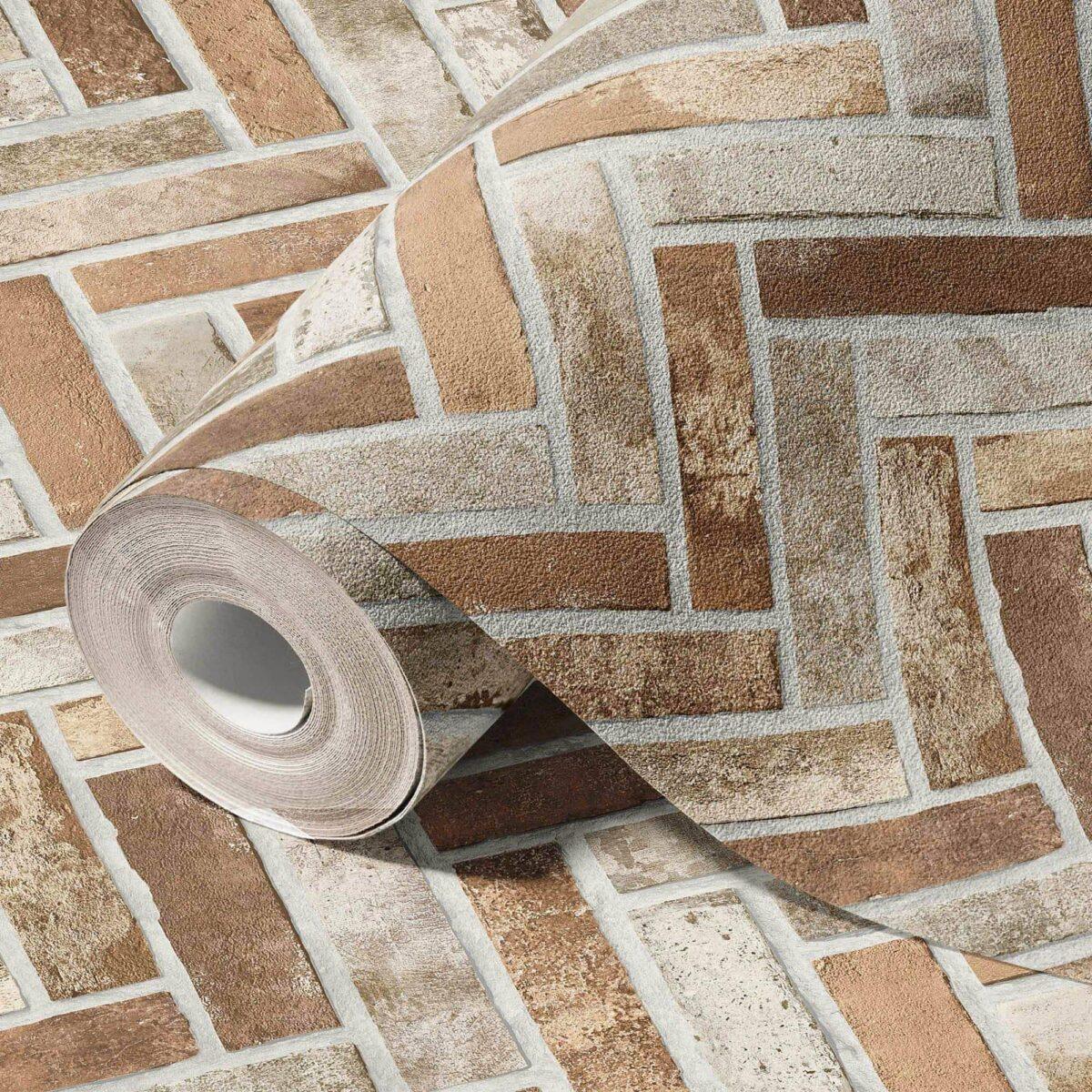 Modern Tile Design Wallpaper Cream Code 23105-3 - Image 1