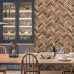 Modern Tile Design Wallpaper Brown Code 23105-4 - Image 2