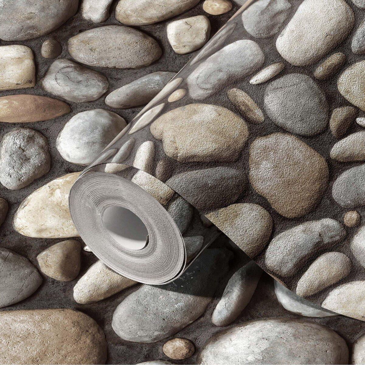 Modern Stone Design Wallpaper Gray Code 23113-3 - Image 1