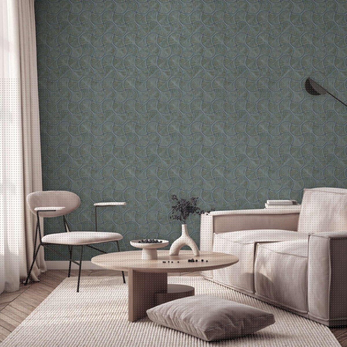 Geometric Design Wallpaper Green Code 23201-6 - Image 2