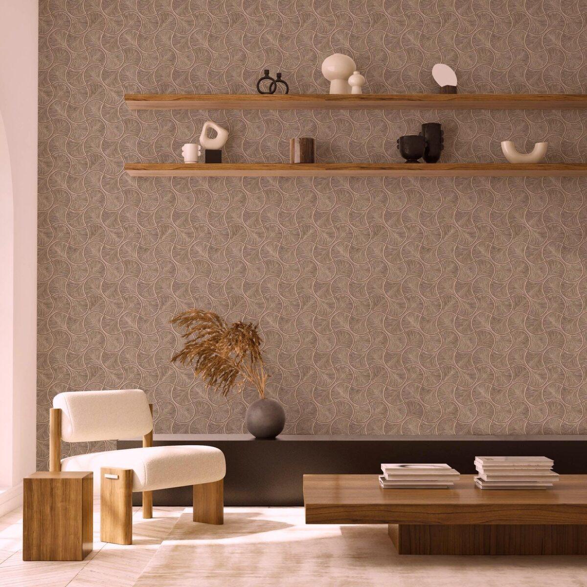 Geometric Design Wallpaper Dark Beige Code 23201-5 - Image 2