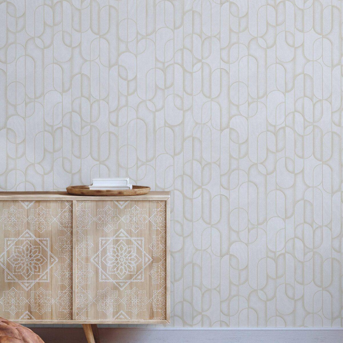 Modern Geometric Wallpaper Cream Code 1514-2 - Image 2