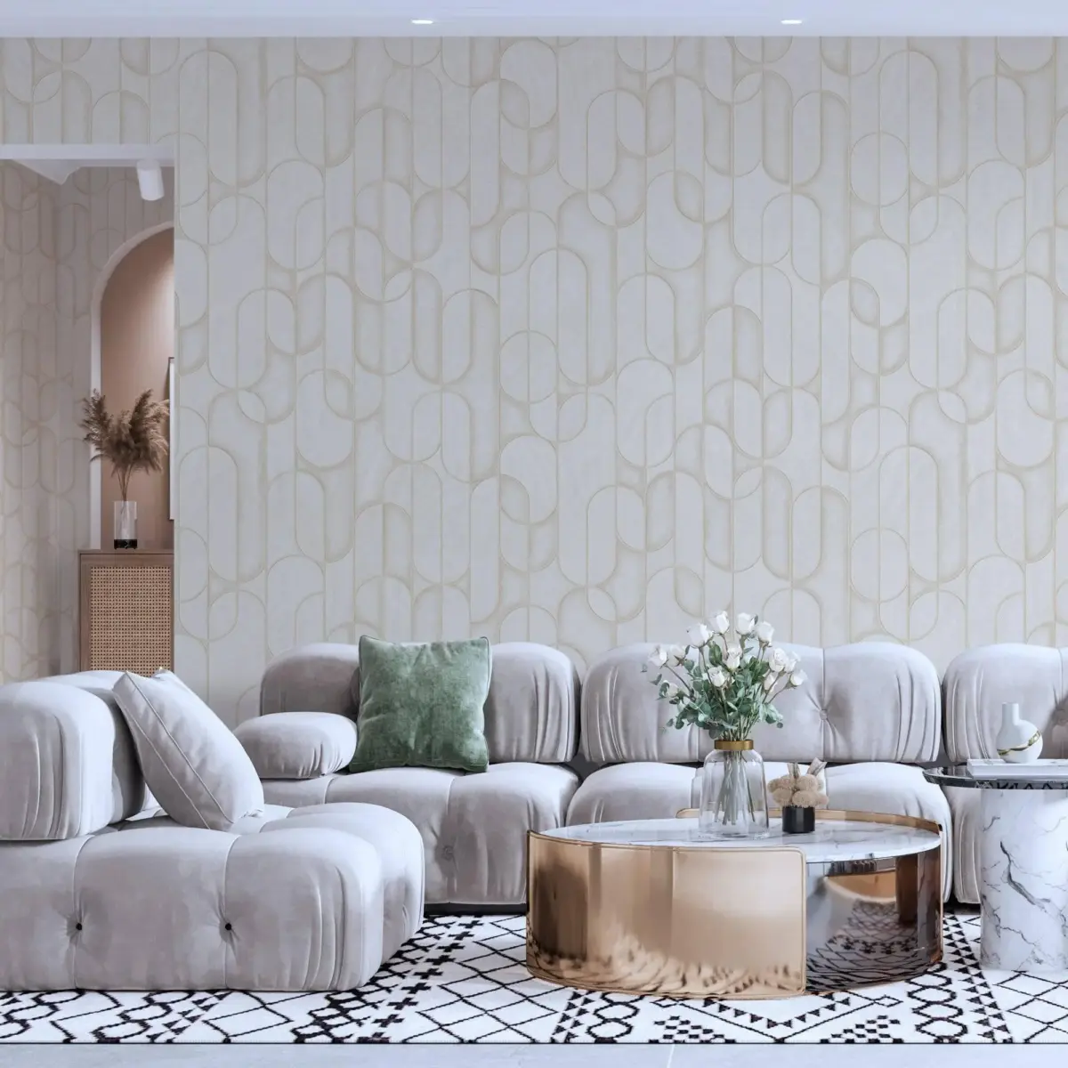 Modern Geometric Wallpaper Cream Code 1514-2 - Image 4
