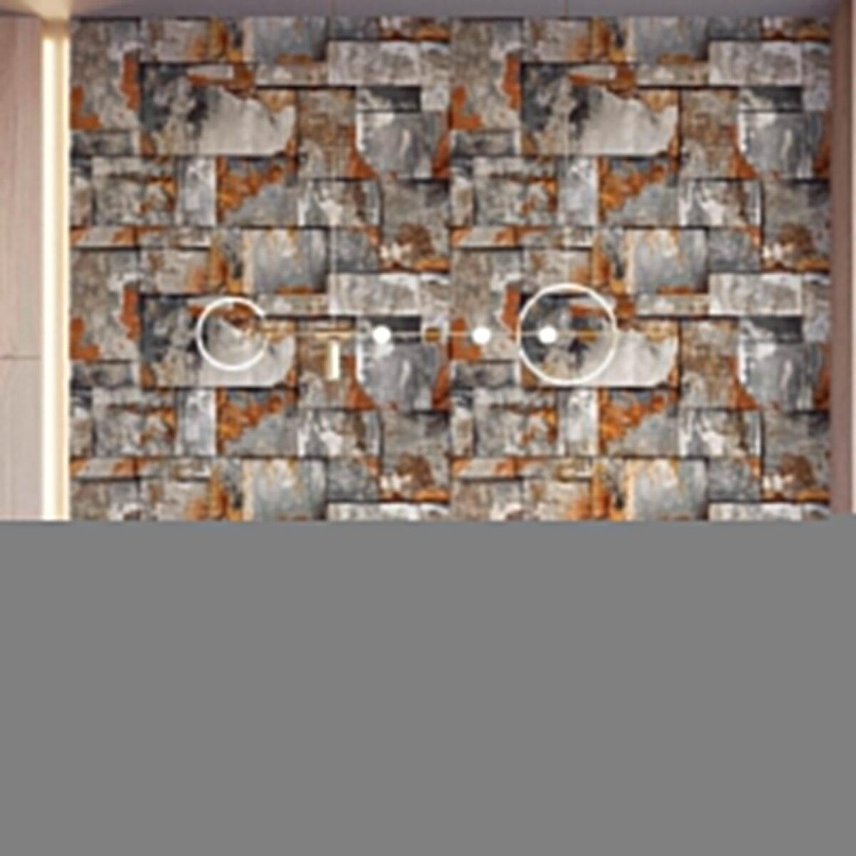 Geometric Stone Design Wallpaper Brown Code 23106-4 - Image 6