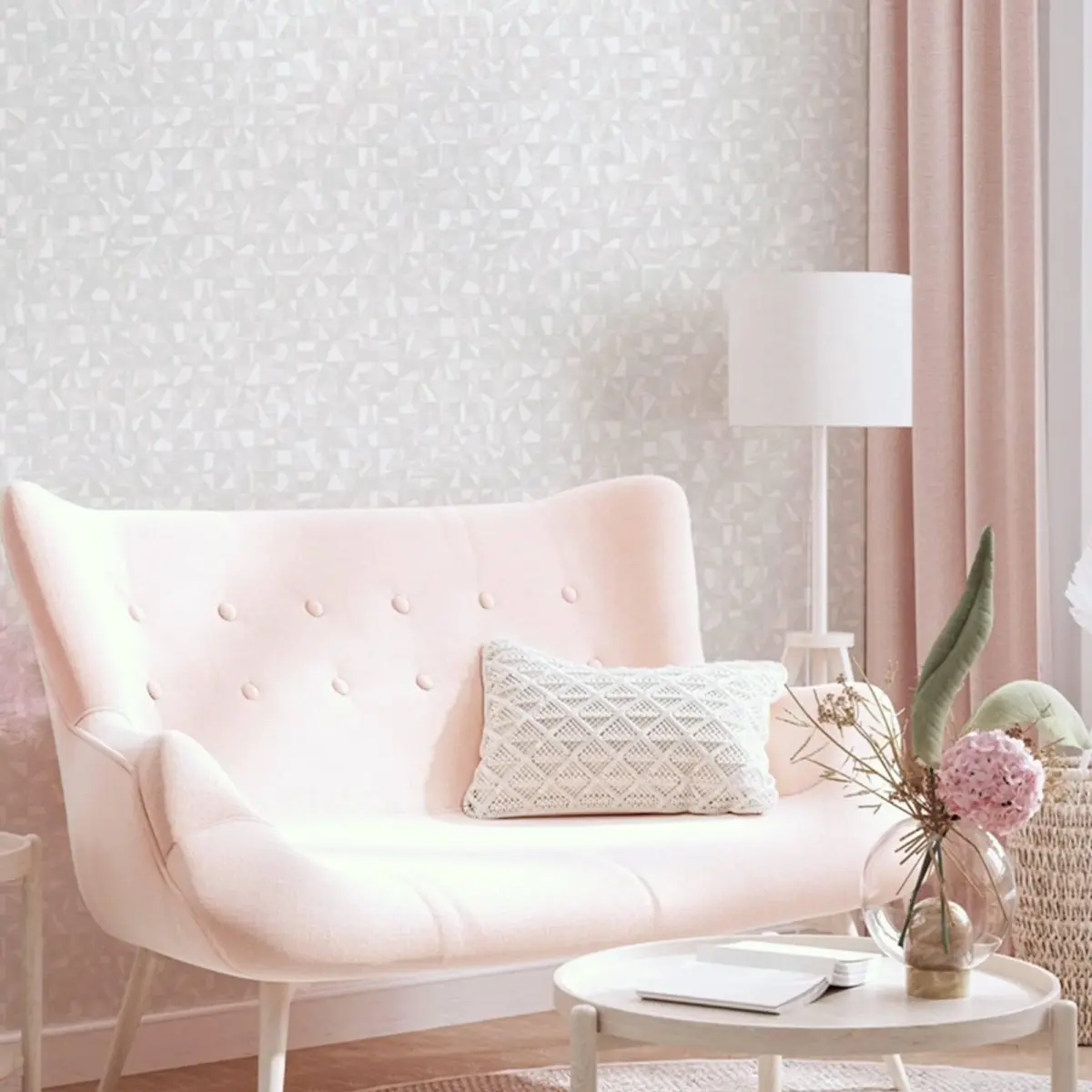 Modern Geometric Design Wallpaper White Code 1512-1 - Image 2