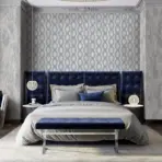 Wallpaper with stylized chain pattern Blue Code 7808-2 - Image 2