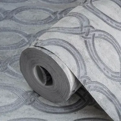Wallpaper with stylized chain pattern Blue Code 7808-2