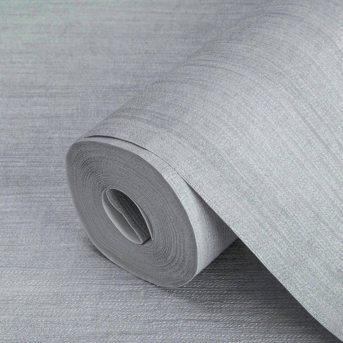 Linen Textile Inspired Subtle Texture Pattern Wallpaper Gray  Code 3700-3 - Image 1