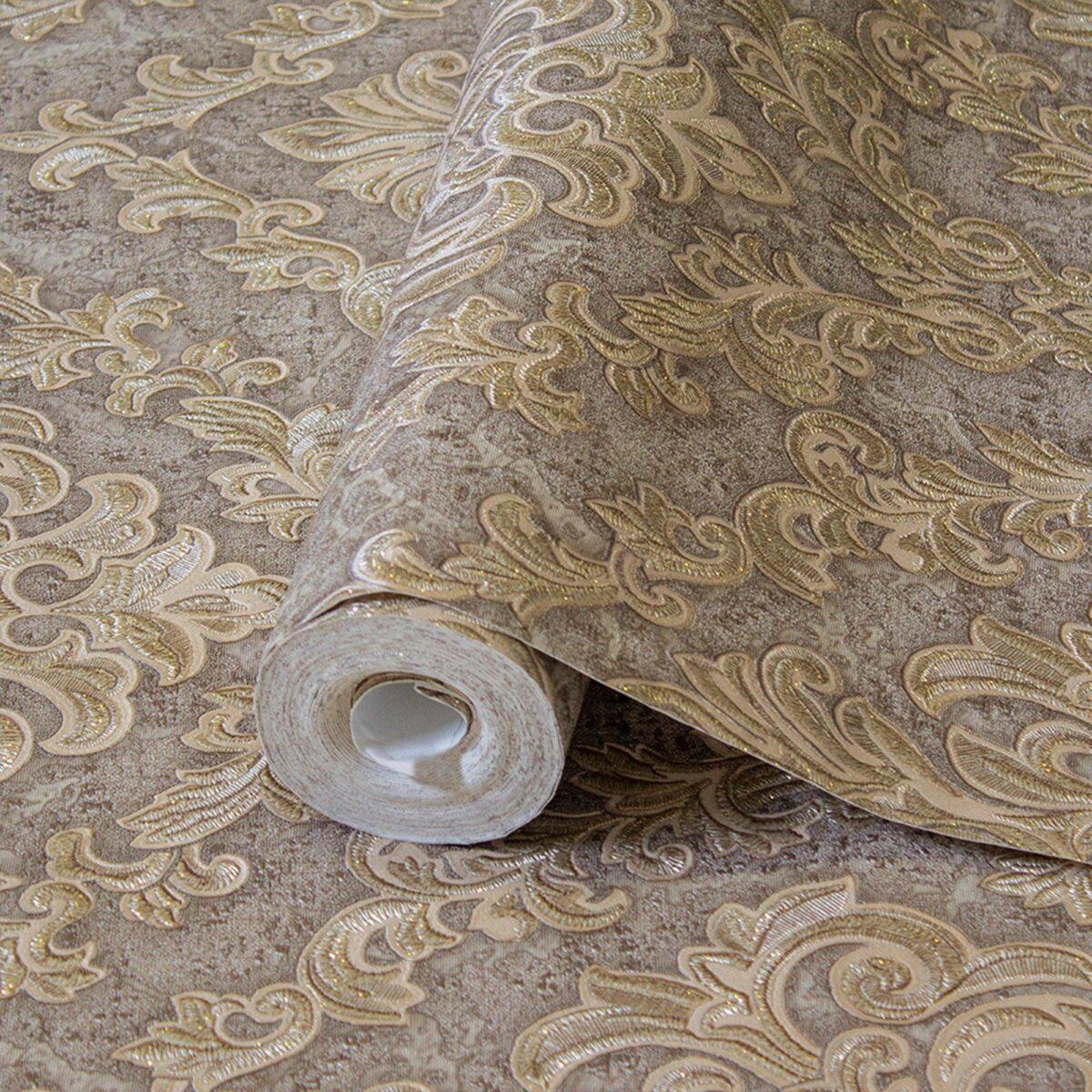 Rich Damask Design Wallpaper Brown Code 1405-4 - Image 1