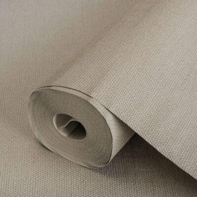 Tweed Woven Herringbone Pattern Texture Wallpaper Brown Code 3701-4