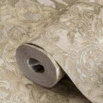 Floral detailed Rococo damask pattern wallpaper Brown Code 7805-3
