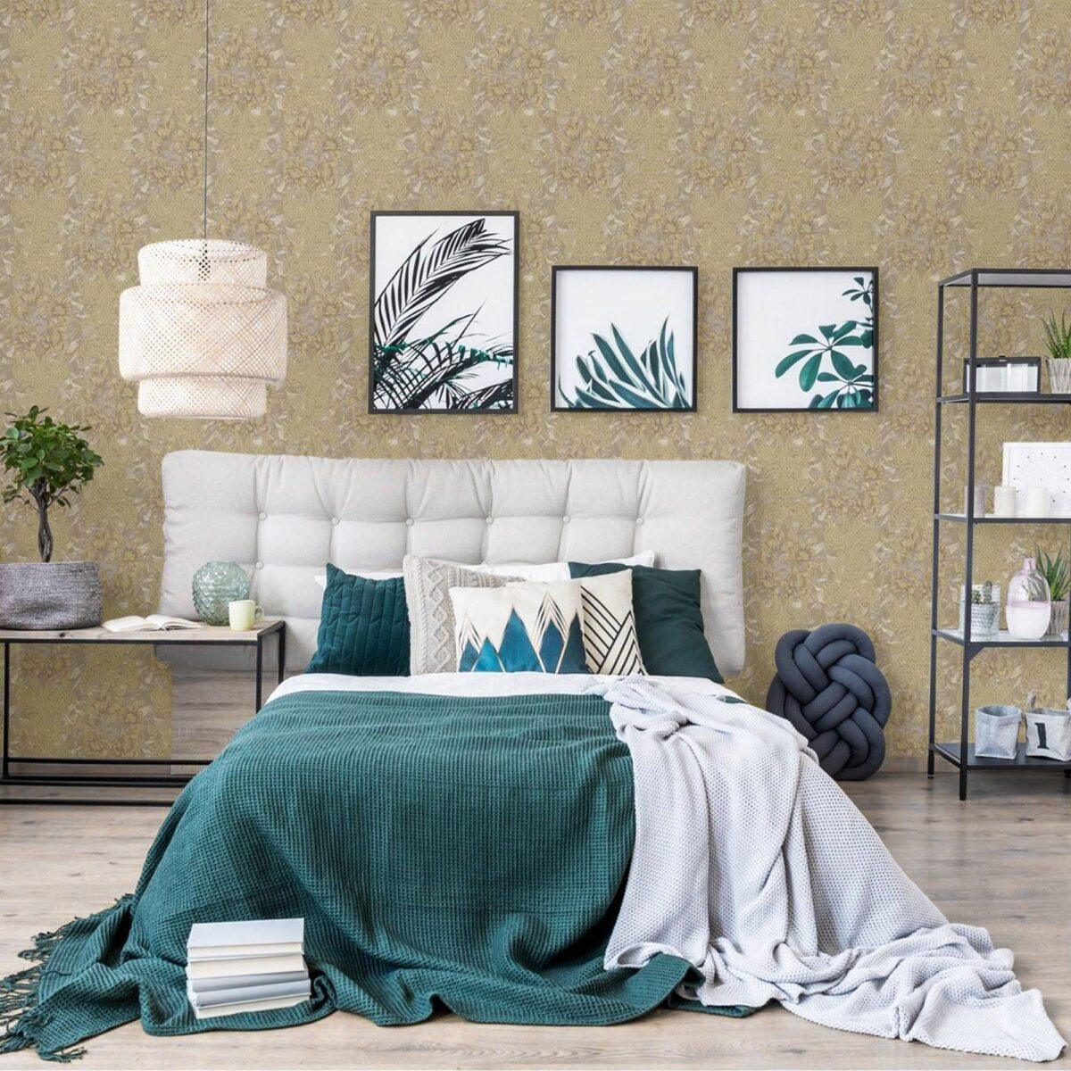 Floral detailed Rococo damask pattern wallpaper Brown Code 7805-3 - Image 6