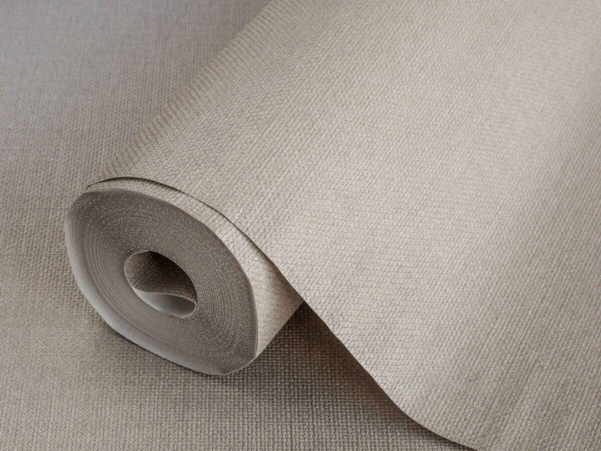 Rough Linen Fabric Texture Wallpaper Brown Code 3716-6 - Image 1
