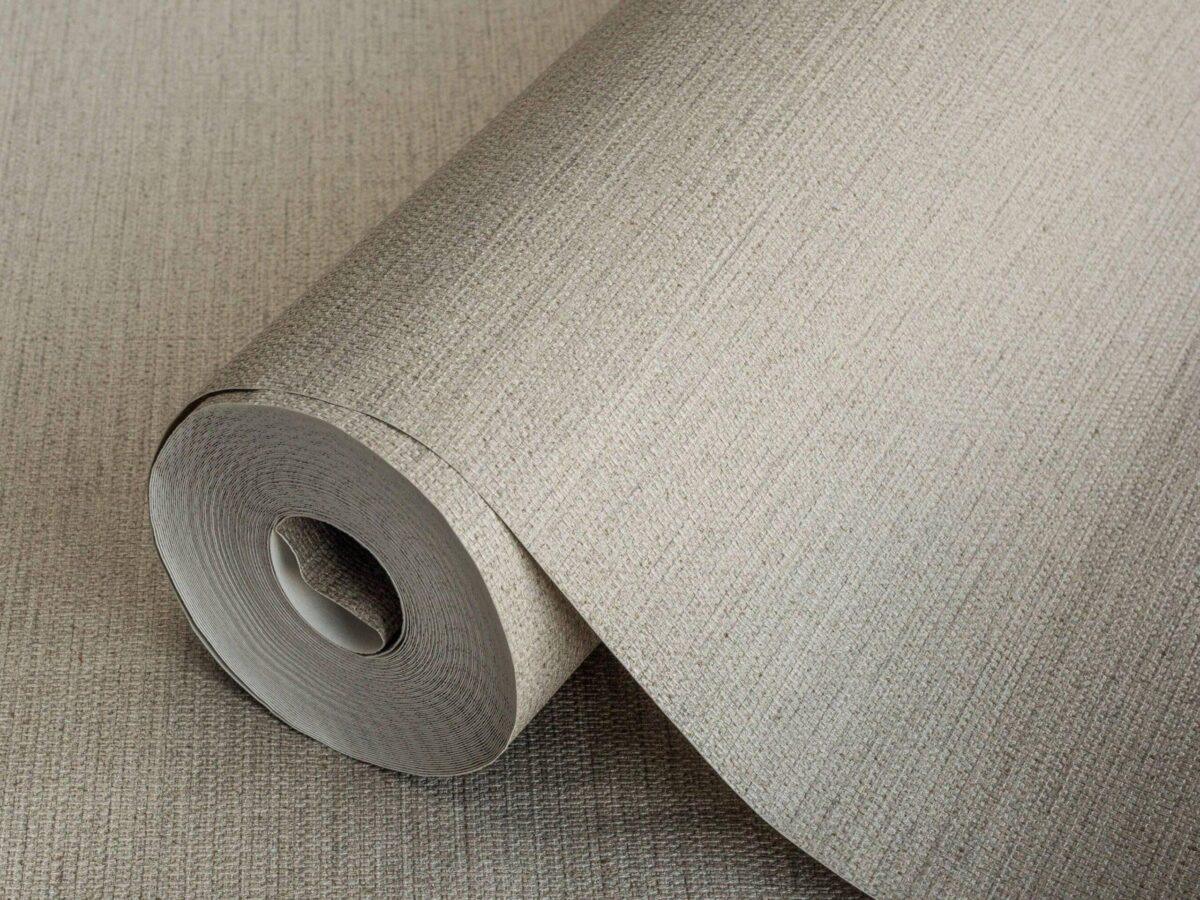 Natural Fabric Burlap Texture Wallpaper Gray Code 3707-4 - Image 1
