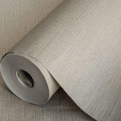 Natural Fabric Burlap Texture Wallpaper Gray Code 3707-4