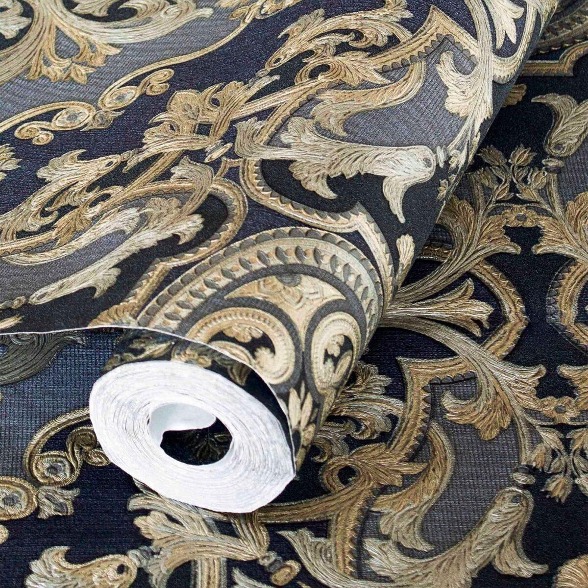 Damask Design Wallpaper Blue Code 1301-5 - Image 1