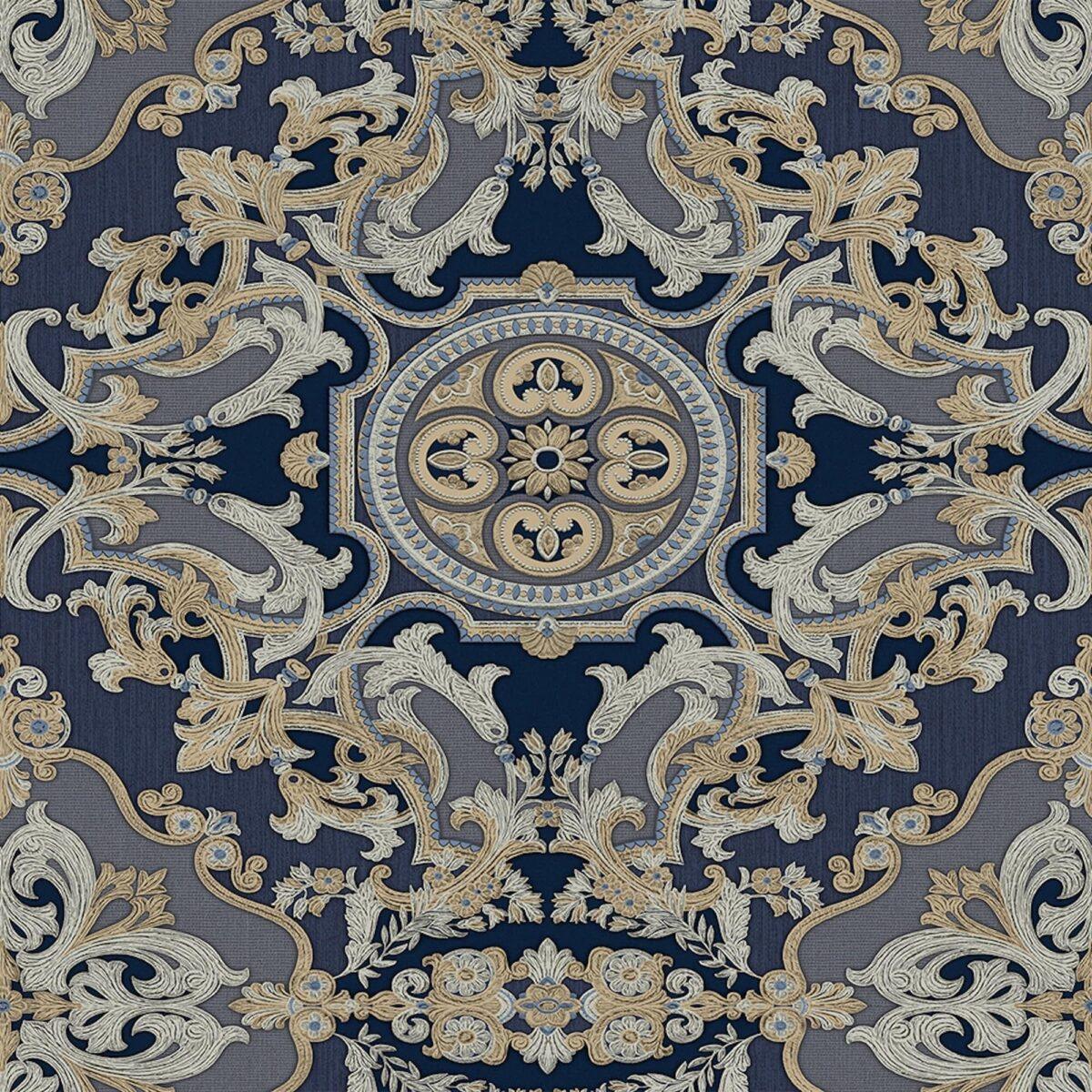 Damask Design Wallpaper Blue Code 1301-5 - Image 5