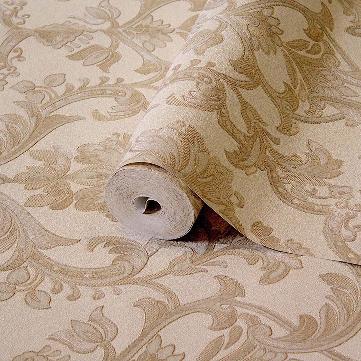 Classic Damask Design Wallpaper Brown Code 1407-4 - Image 1