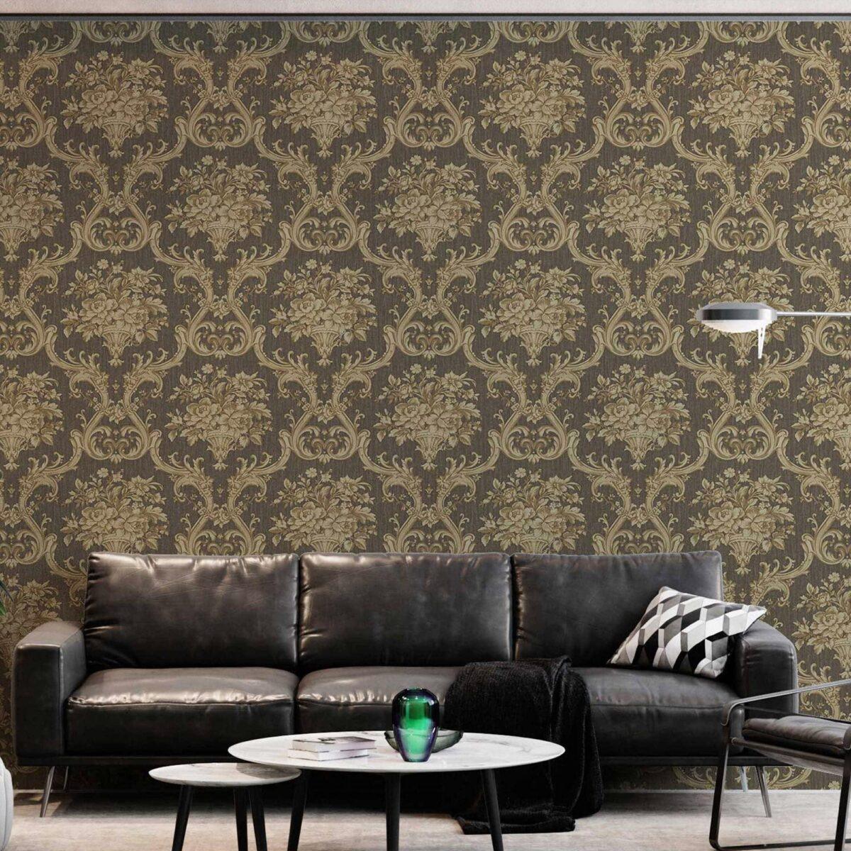 Classical Damask Wallpaper Brown  Code 1310-5 - Image 5