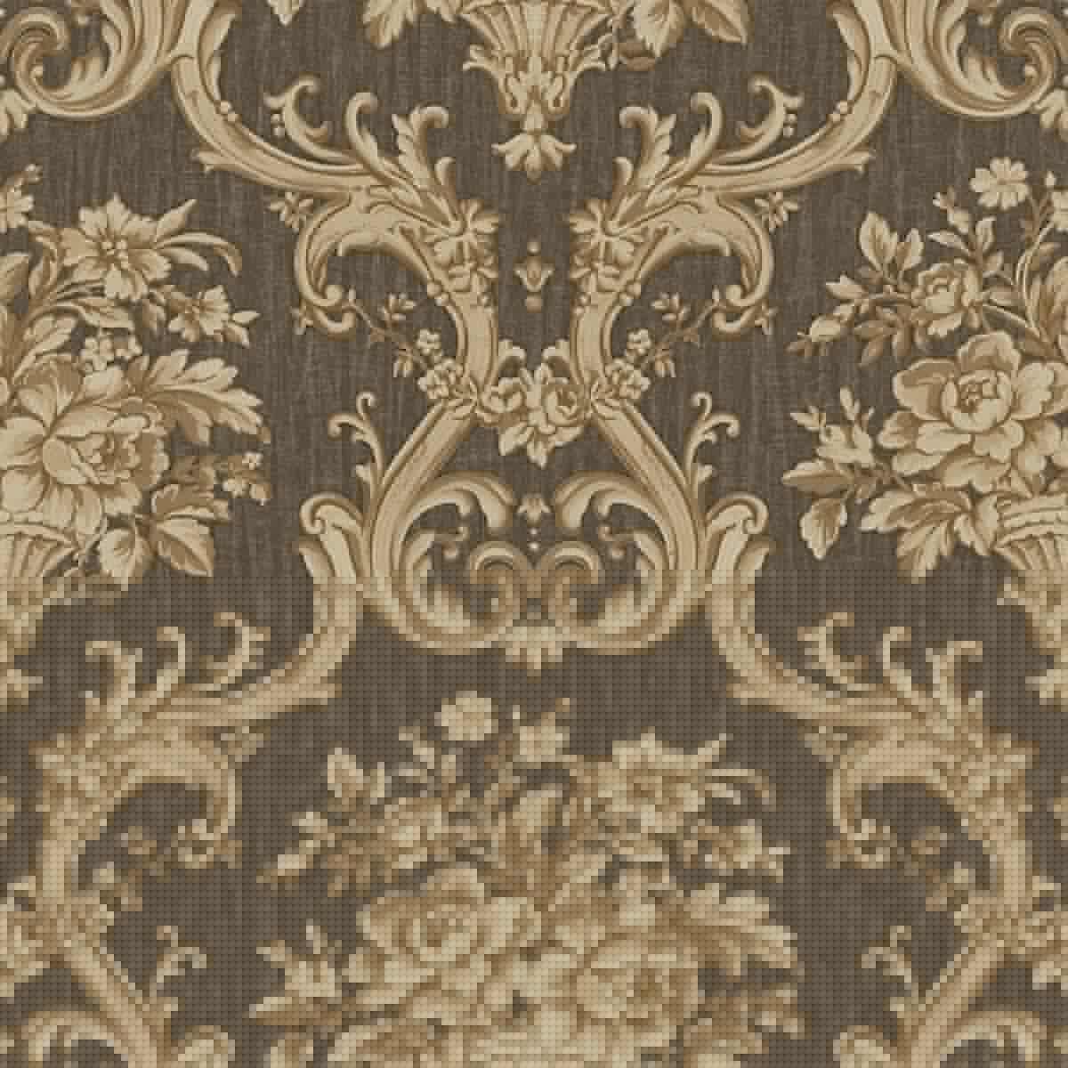 Classical Damask Wallpaper Brown  Code 1310-5 - Image 4