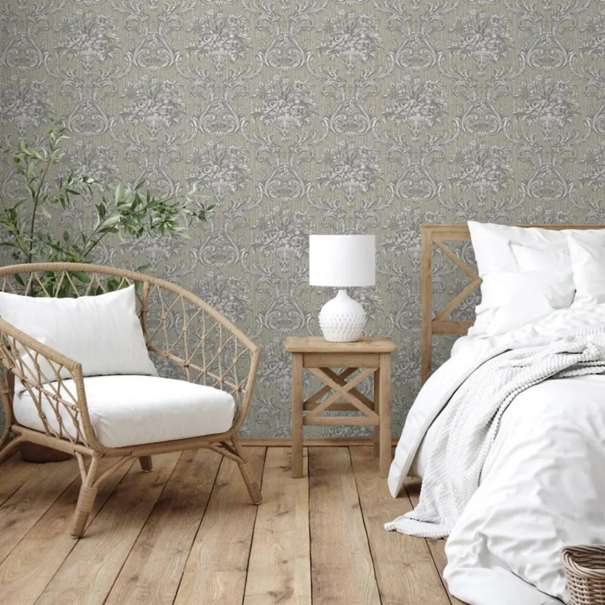 Classical Damask Wallpaper Gray Code 1310-4 - Image 2