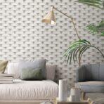 3D Rounded brick wall pattern wallpaper Cream Code 7814-1 - Image 2
