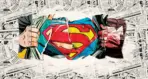 SUPERMAN MURAL WALLPAPER, Available in Various Paper Texture, Code WB2033. 105 CM WIDE ROLL PANELS.