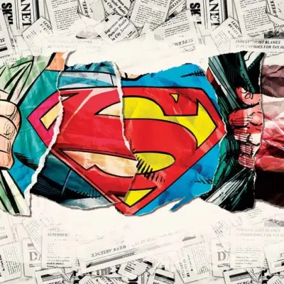 SUPERMAN MURAL WALLPAPER, Available in Various Paper Texture, Code WB2033. 105 CM WIDE ROLL PANELS.