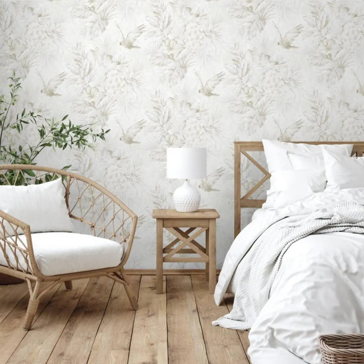 Wallpaper Parrot and Tropical Plant Trend White Code 9905-1 - Image 2