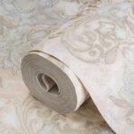 Floral detailed Rococo damask pattern wallpaper Cream Code 7805-1