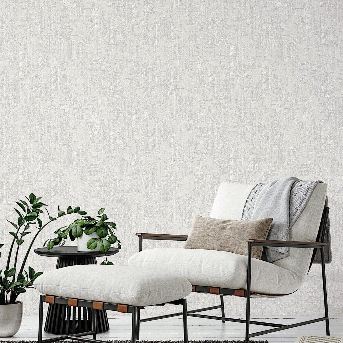 Modern Plain Design Wallpaper White Code 23212-1 - Image 4