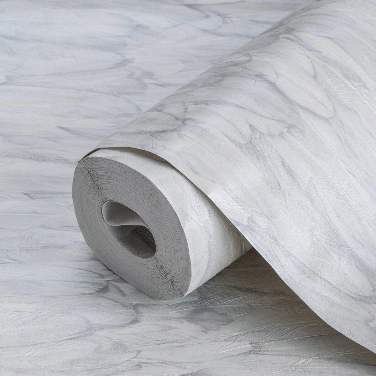 Modern Bird Feather Patterned Wallpaper White Code 9913-1 - Image 1