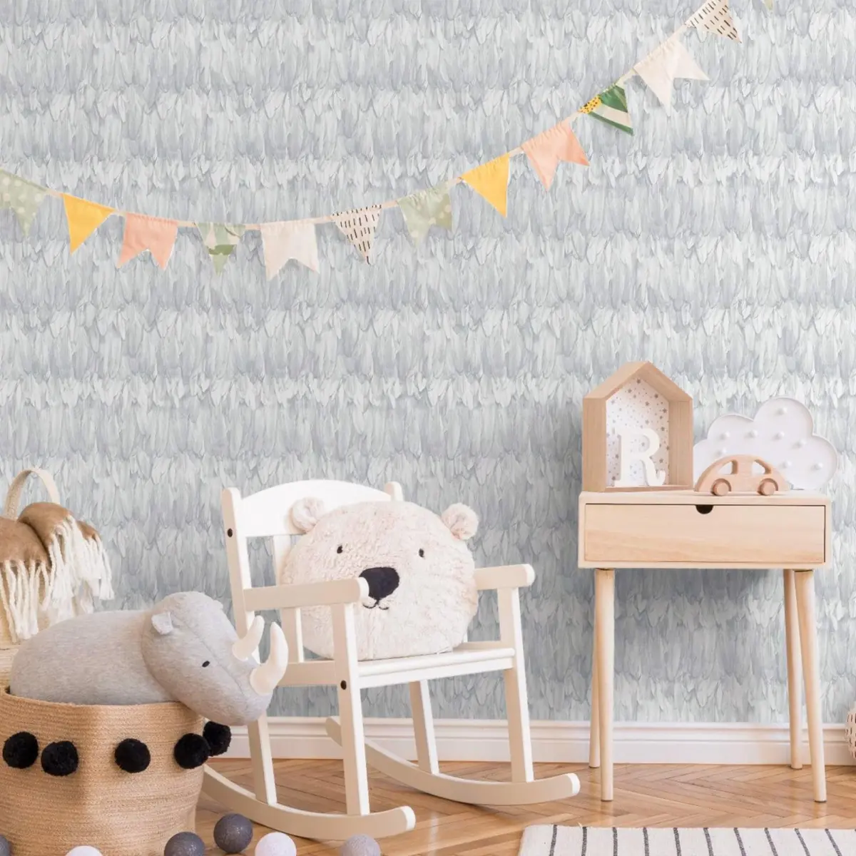 Modern Bird Feather Patterned Wallpaper White Code 9913-1 - Image 6